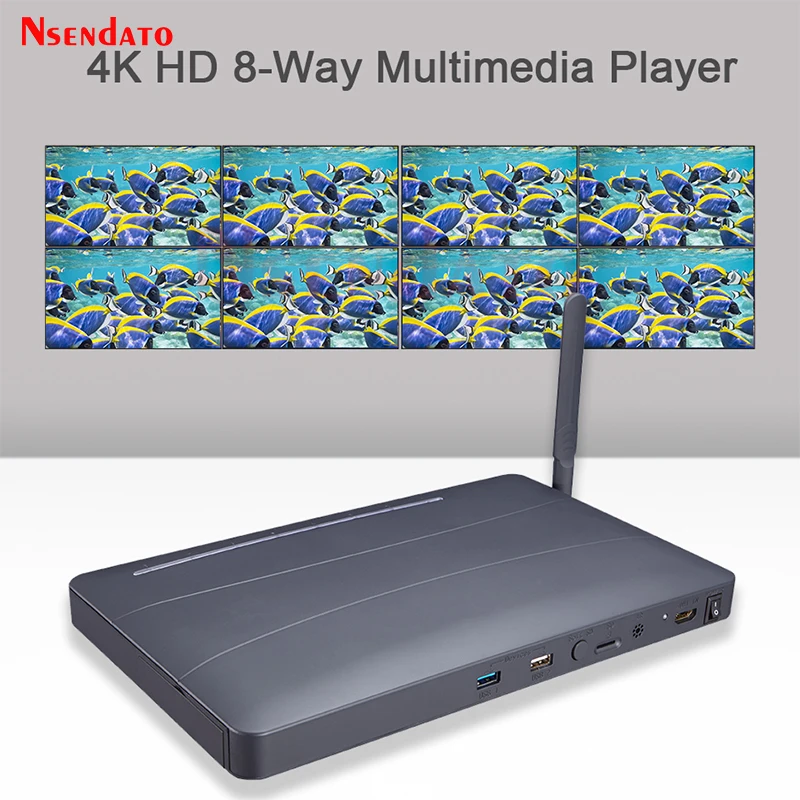 4K 8 Ways HDMI Multi Media Video Player HDMI TV Multimedia Hard Drive dividi Player Android MultiMedia TV Box for TV Projector - ANKUX Tech Co., Ltd