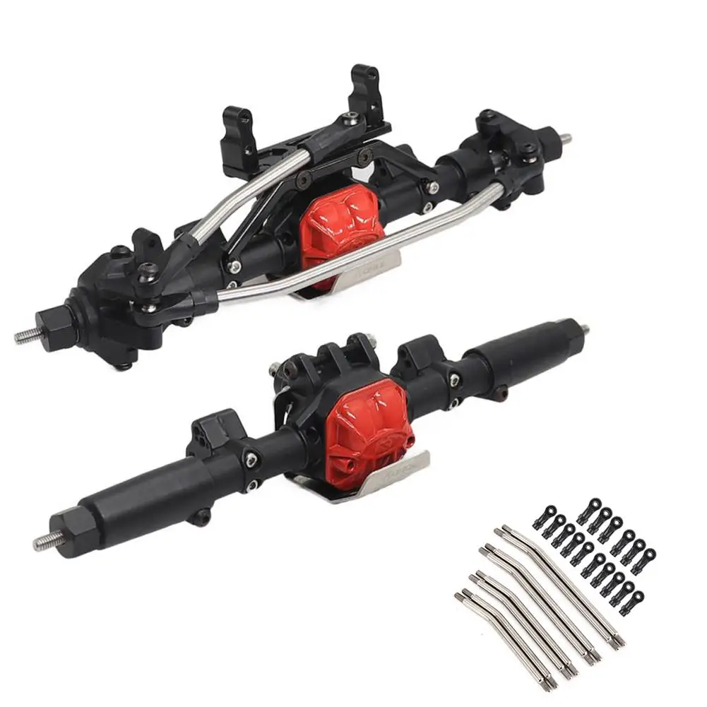 

RCtown RC Car Front Rear Straight Complete Axle+8PCS Metal Link Set for 1/10 Axial SCX10-2 ii Jeep Cherokee 90046/47 4wd Truck