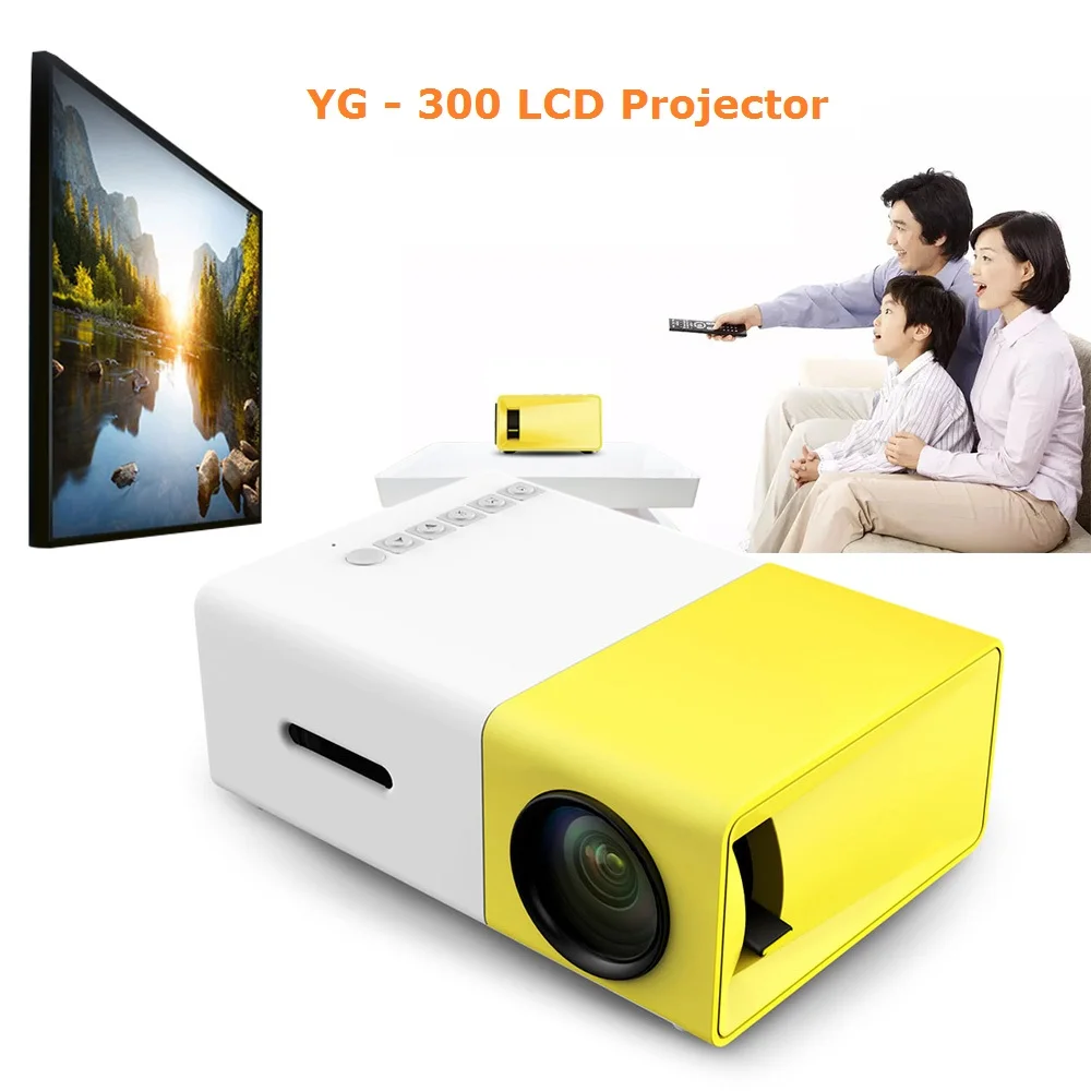 

YG300 YG - 300 Mini LCD Projector Full HD Video Projector LED 600LM 320 x 240 1080P Mini Proyector for Home Theater Media Player