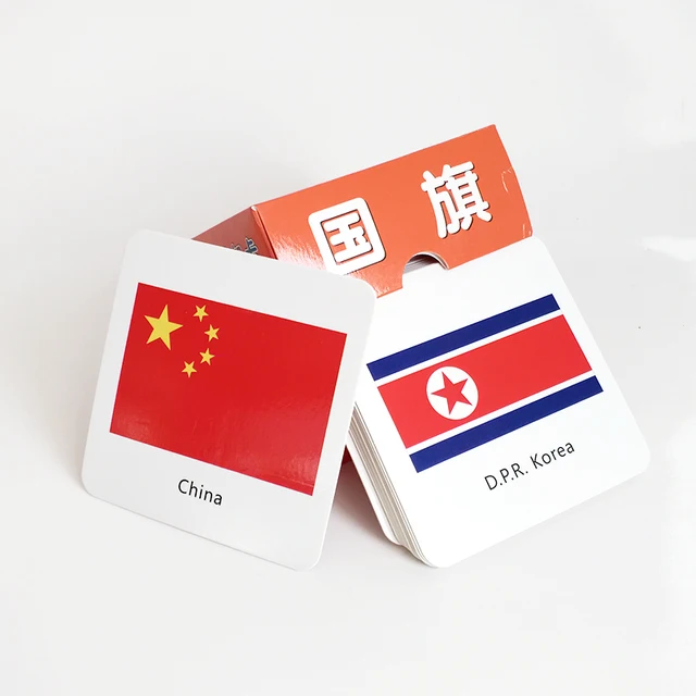 National Flag Cognition 3D Cognitive Card Montessori English Materials Adult Kids Games Toys Baby Children Early Education Card 5