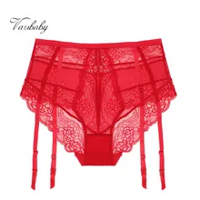 Varsbaby sexy lace high-rise briefs high quality underwear black S-XL big red panties for women