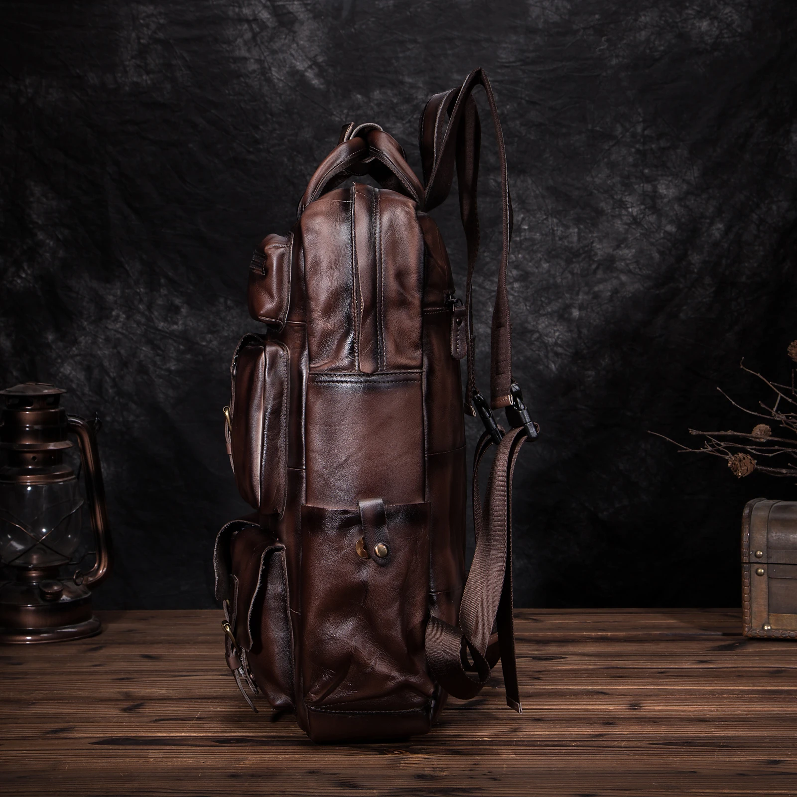 Дизайнерская мужская кожаная повседневная модная сверхмощная дорожная школьная Университетская Студенческая сумка для ноутбука рюкзак для мужчин 1170-dc