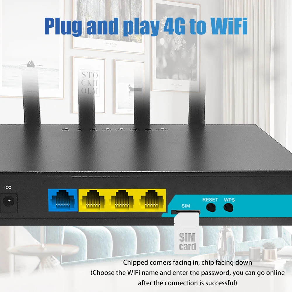 Kuwfi 4g Lte Roteador Wifi 3g4g Cartão Sim Roteador Cat4 150 Mbps Industrial Cpe 32 Usuários Wi-fi Rj45 Antenas Externas Pcs Roteadores sem fio - Imagem 2
