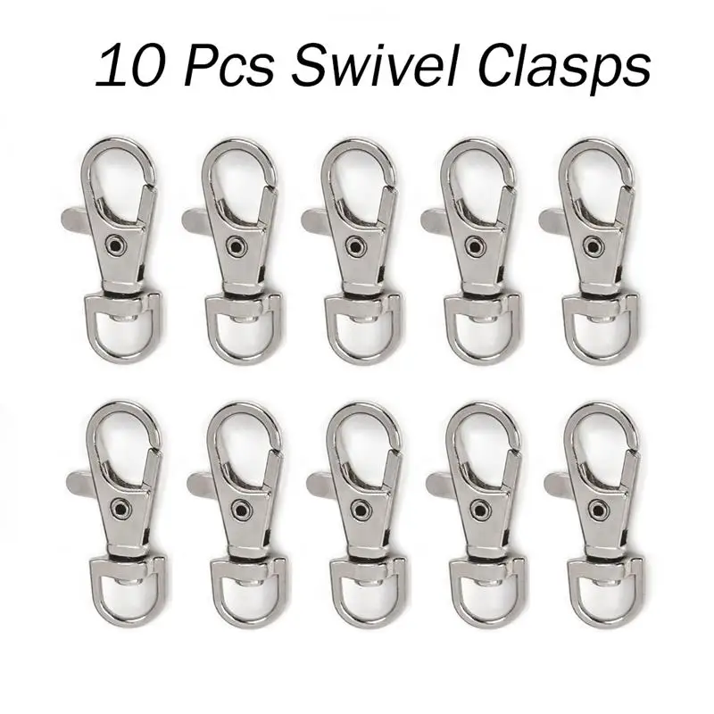 

10pcs Metal Swivel Trigger Loster Clasps Snap Hook Paracord Key Chain Ring Lanyard Backpack DIY Craft Outdoor Travel Kits