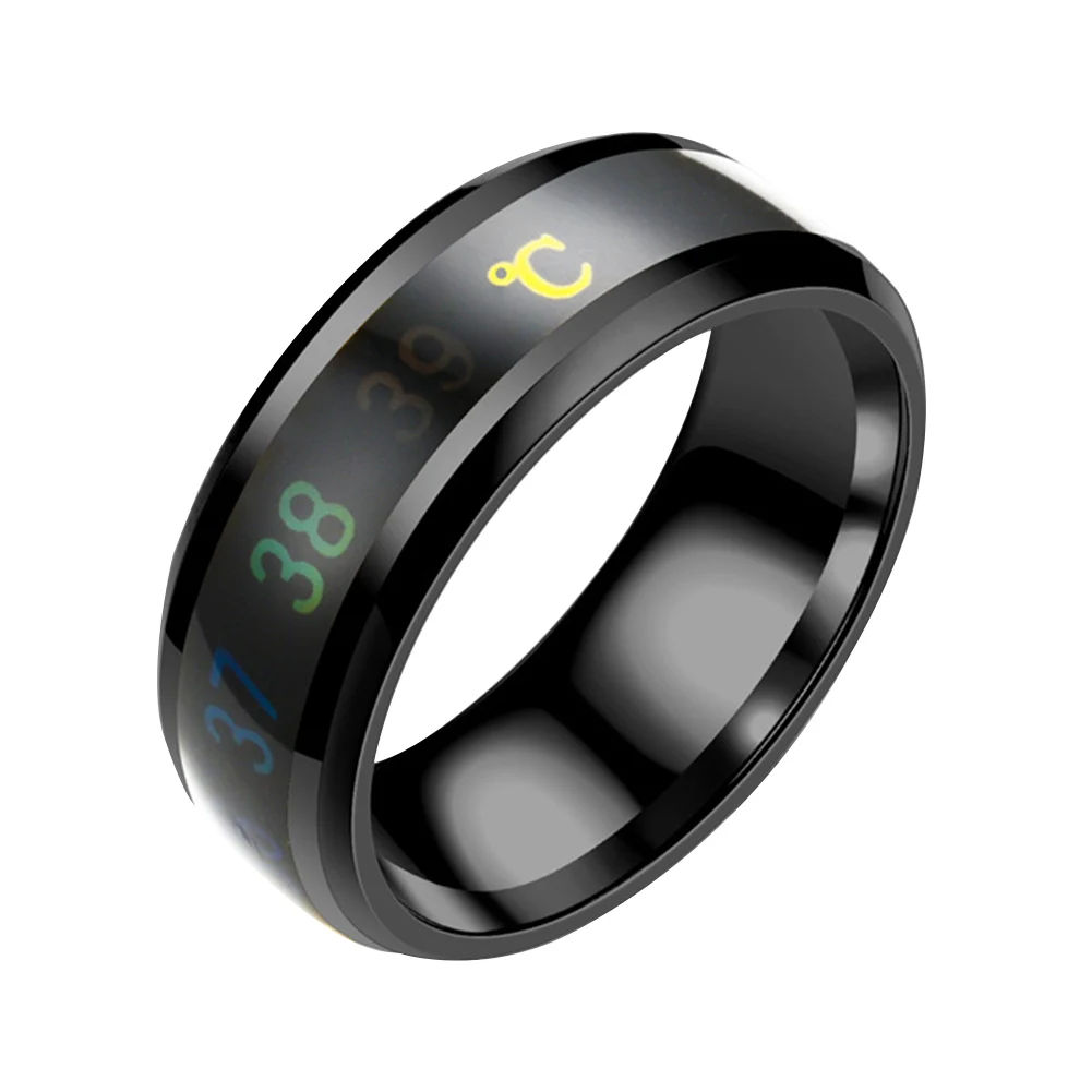 Модное умное многофункциональное водонепроницаемое цифровое кольцо с датчиком температуры, умное кольцо, парные ювелирные кольца, подарок на день Святого Валентина - Цвет: size10