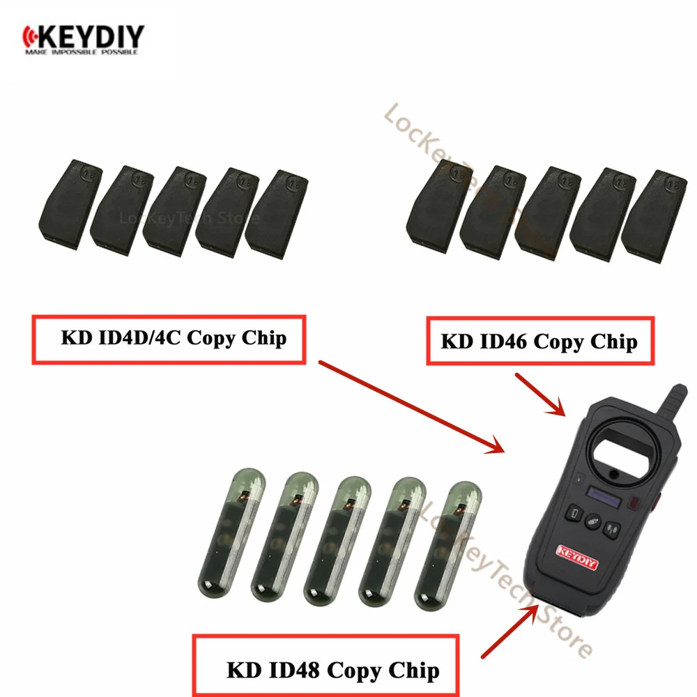 KD 4D Transponder Chip KD 46 48 ID4C/4D ID48 ID46 KD-4D KD46 KD-48 4C 4D 46 id 48 Copy Chip for KEYDIY KD-X2 Tool