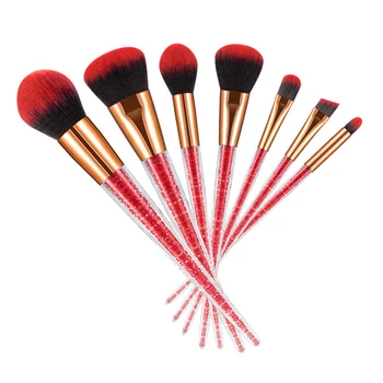 

7pcs Professional Makeup Brush Set Cosmetic Make up Beauty Tools with Shiny Crystal Glitter Handle for Beginners Women