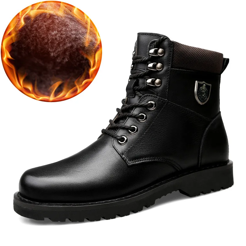 

Autumn And Winter Men's Boot Europe And America New Style Martin Boots plus Velvet MEN'S SHOES Hight-top Retro Work Shoes Boots