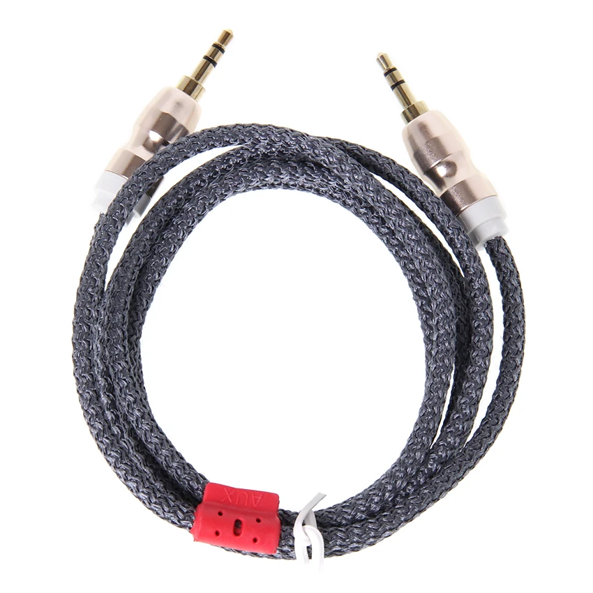 1 5M Nylon Jack Aux Audio Cable Male to Male Kabel Gold Plug Car Cord for iPhone Samsung Xiaomi For Speaker Headphone 100pcs
