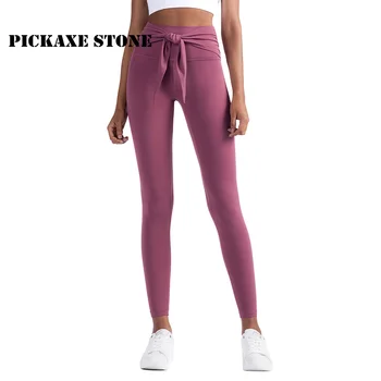 

PS New Elastic Sport Pants Women High Waist Sport Leggings Sexy Cross Bandage Gym Running Tights compression pants Leggins Mujer