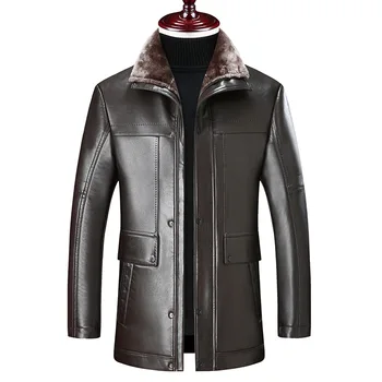 

2019 New Casual Thick Winter Leather Jacket Men