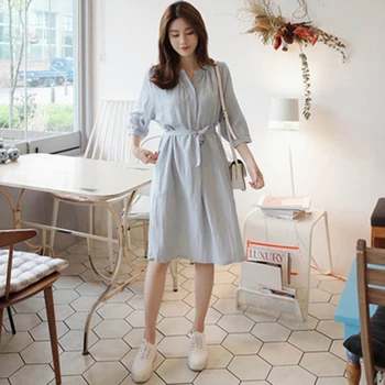 

Women's Fresh Dress 2020 Summer New Temperament Waist Slimming Vestidos Wild Solid Color Lace Female Dress Tide Comfortable L100