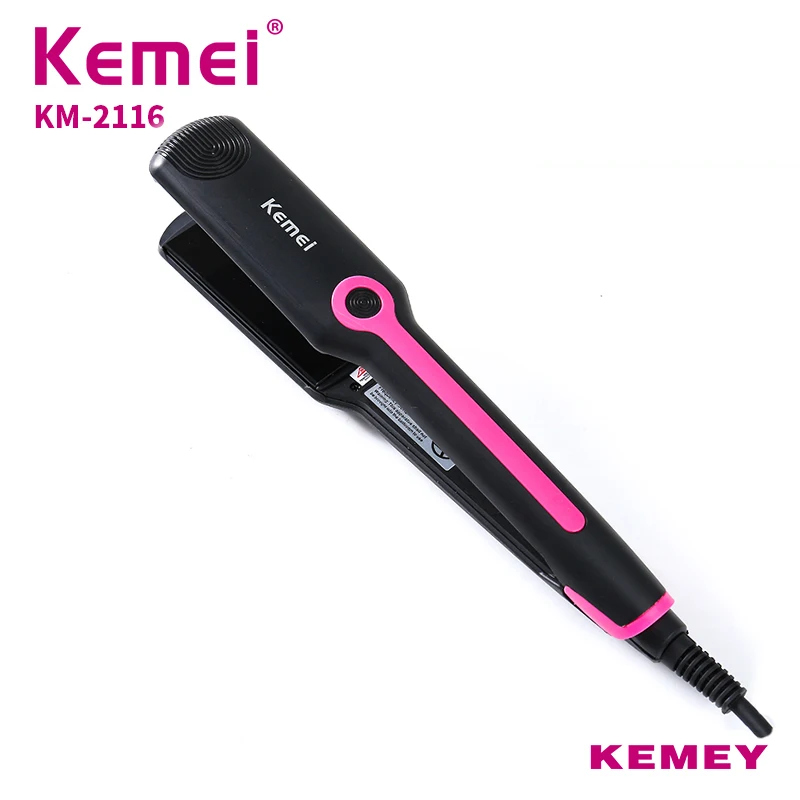 KEMEI Мини Портативный вьющиеся волосы Профессиональный турмалиновый Керамический выпрямитель для волос плоский Железный инструмент для укладки волос KM-2116 - Цвет: KM-2116