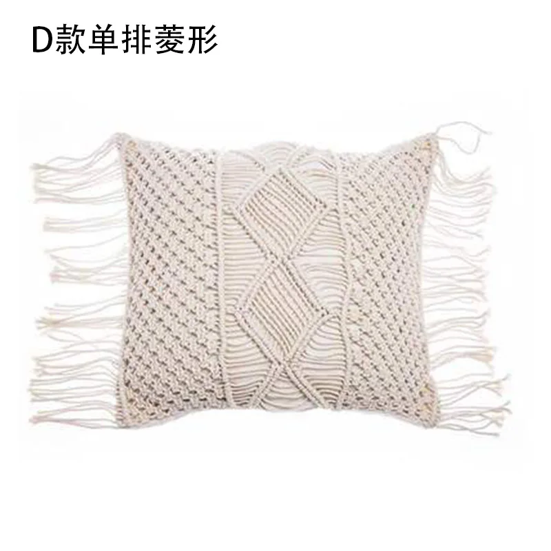 YOMDID Boho cushion cover macrame pillows case bohemia geometric pattern cotton thread tassels pillowcase sofa throw home decor - Цвет: 4