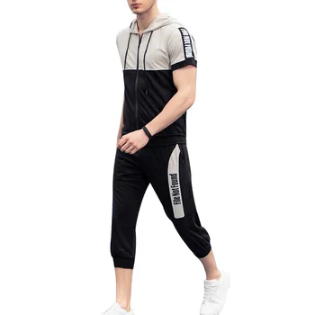 

MJARTORIA 2019 Men Summer hoodies Tracksuit Men Set Short hoodies and Short pants Sleeve Casual Mens Sporting Suits