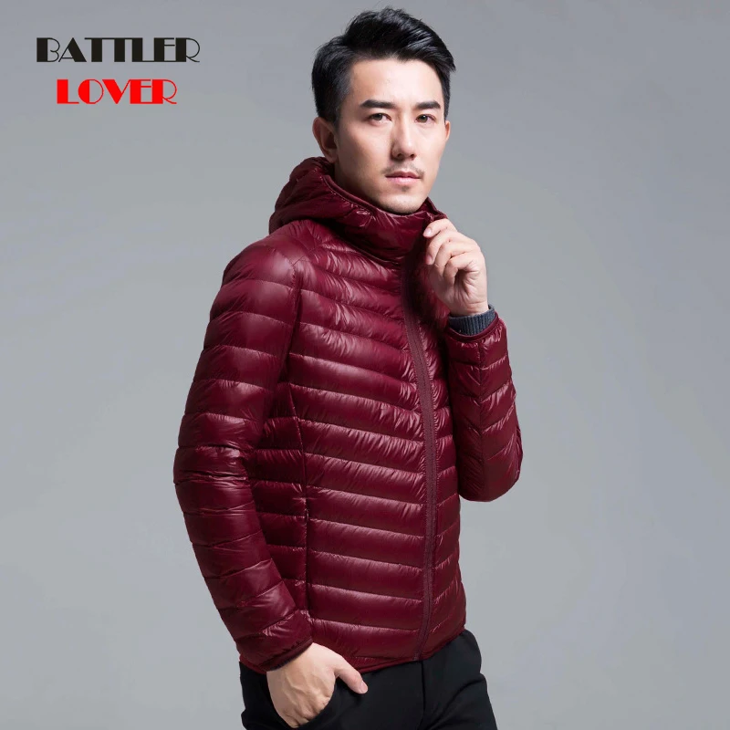 2019 Winter Plus Size 90% White Duck Down Coat Men Hooded Ultra Light Down Jacket Male Windproof Outer Clothing Warm Parka M-6XL