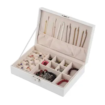

Jewelry Box With Velvet Lining Single Double Layer Earring Ring Storage Organizer Women Jewelry Display Travel Case