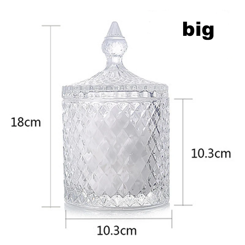 600ml 1 шт. европейские Хрустальные стеклянные бутылки для хранения баночки для сахара алмазные конфеты домашняя отделка кухни аксессуары - Цвет: 600ml