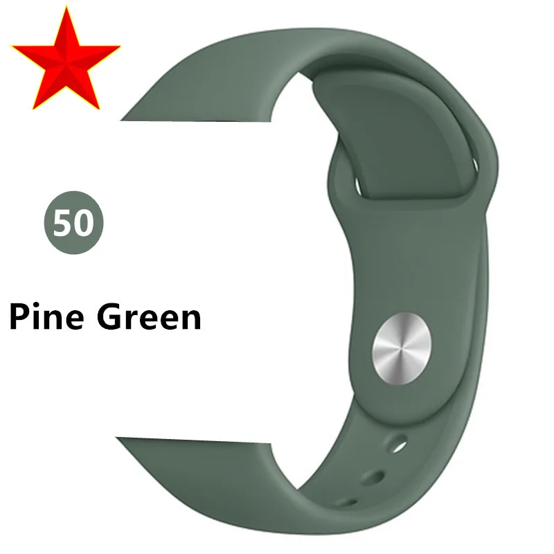 Ремешок для apple watch, ремешок для apple watch 5, 4, 3, iwatch, ремешок 42 мм, 44 мм, 38 мм, 40 мм, браслет Correa, силиконовый ремешок для часов, ремень, аксессуары - Цвет ремешка: Pine Green