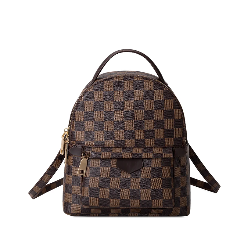 

KYYSLO Casual Retro Female Bag Checkerboard Backpack Shoulder Bag Men and Women Simple Plaid Travel Backpack Small Bag Business