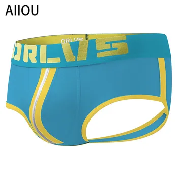 

AIIOU Mens Underwear Thong Men Jockstrap Gay Cotton Underwear Open Backless Cotton Briefs Men Lingerie Sissy Thong Erotic Men