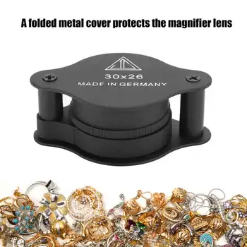 

30X Magnifier Foldable Portable Magnifier Eye Loupe Magnifying Glass Optical Lens Jewelry Tool for Jeweler 26mm Dia