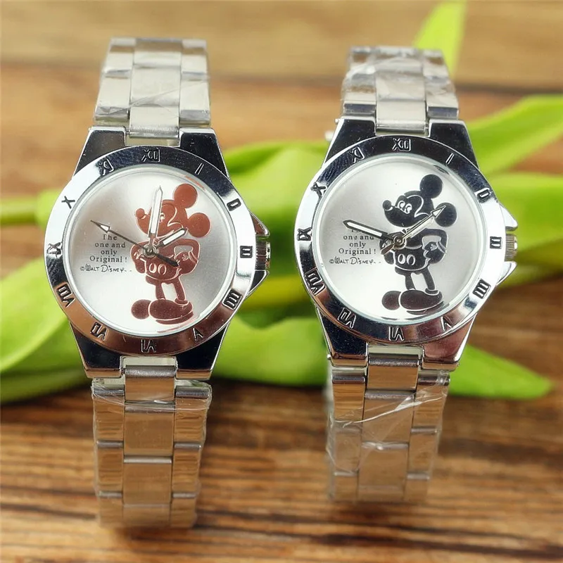 

new fashion children 3D cartoon annimal quartz watch boys girls cute mouse dial stainless steel wristwatch ladies Bracelet watch