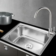 Раковина из нержавеющей стали с одним слотом, большая толстая Кухонная мойка для раковины, набор бытовой раковины для рук, балкон, Прачечная, бассейн mx4081659