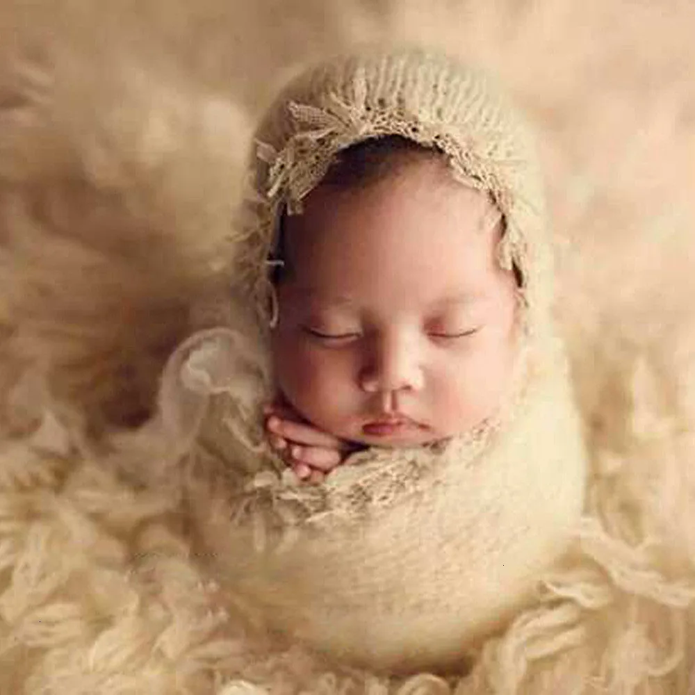 

Newborn Baby Photography Props Accessories Mohair Baby Wrap Newborn Photo Props Newborn Infant knitted Wraps 37cm*127cm