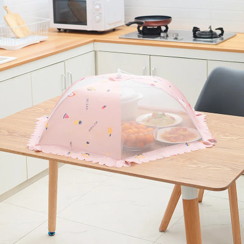 60CM Round Household Food Umbrella Cover Picnic Barbecue Party Anti Mosquito Fly Resistant Net Tent for Kitchen Dinner Table | Дом и сад