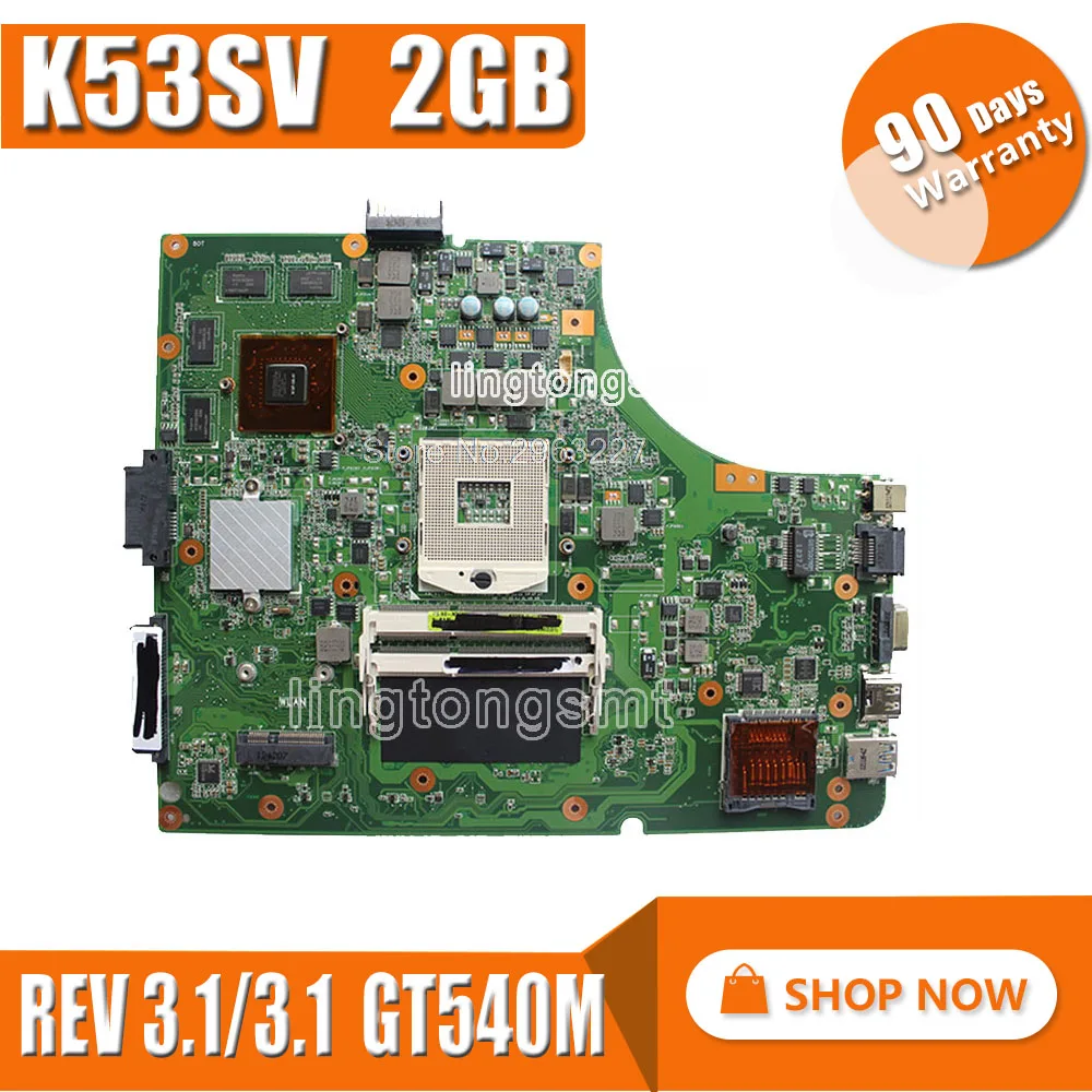 K53SV Moederbord 3.0/3.1 Voor Asus K53SV P53S K53SC K53SJ K53S X53S K53SM Laptop Moederbord GT540M/2 Gb gpu Videokaart K53SV Moederbord 3.0/3.1 Voor Asus K53SV P53S K53SC K53SJ K53S X53S K53SM Laptop Moederbord GT540M/2 Gb gpu Videokaart