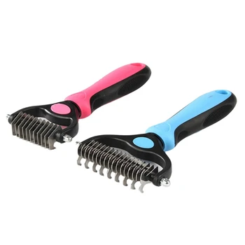 

Dog Cat Trimmer Comb Rake Pet Fur Knot Cutter Remove Rake Comb Pets Brush Dematting Grooming Deshedding Tool