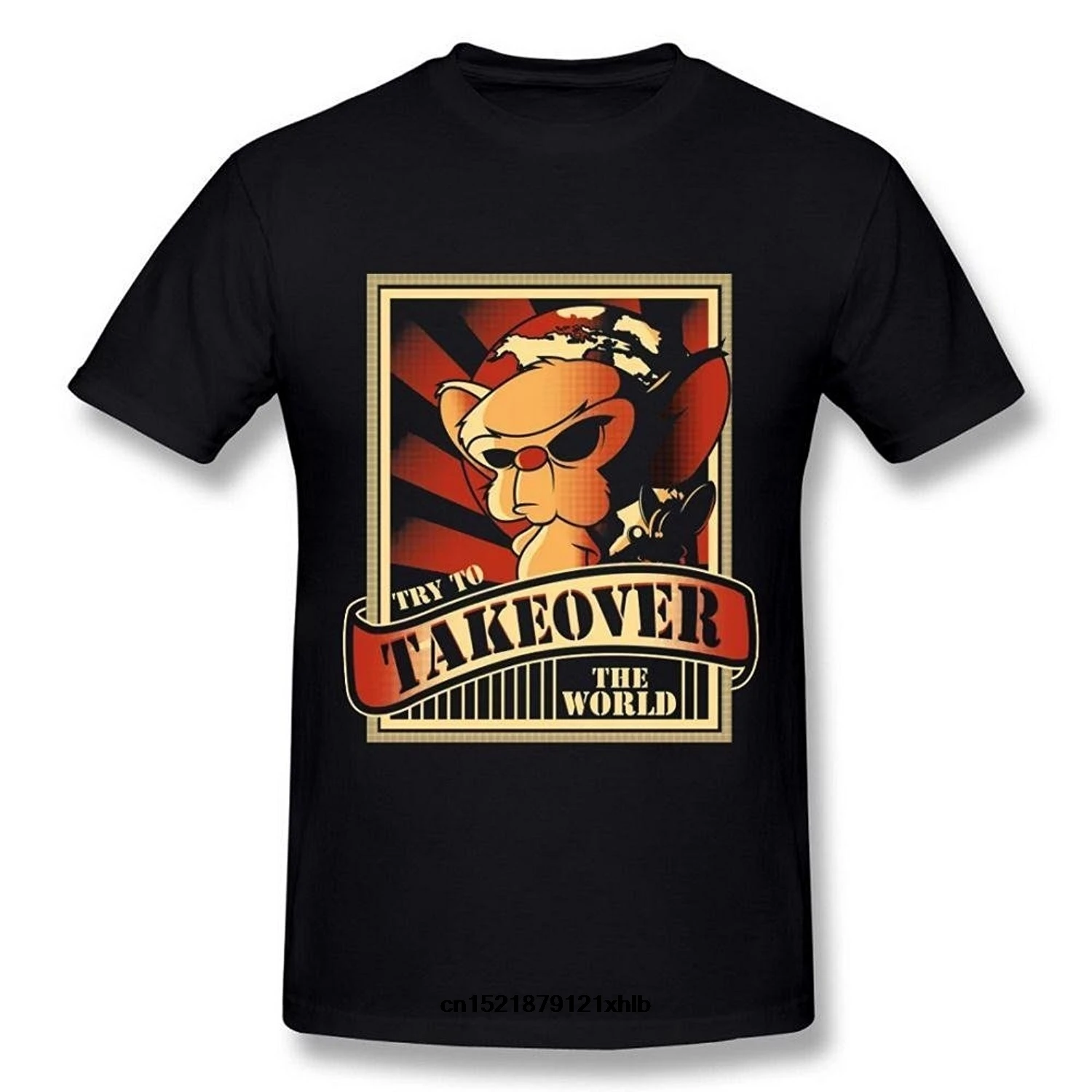 Men T shirt Pinky and The Brain Try To Takeover World Black funny t-shirt novelty tshirt women |