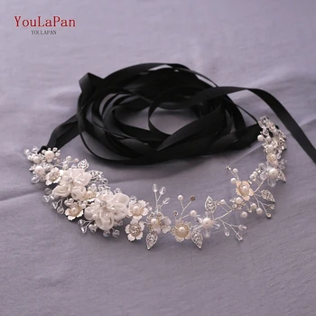 

YouLaPan SH275 Luxury sliver crystal belt wedding dress sash belt floral bridal sash diamond waist belt rhinestone belt
