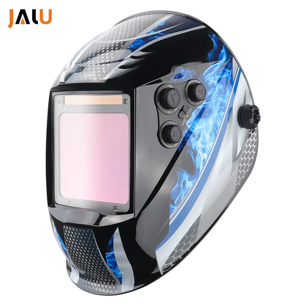 Auto Darkening Welding Mask Large View Big Windows 100x97mm DIN4-13 Optical 1112 4 Sensors Helmet Welder Ture Color | Инструменты