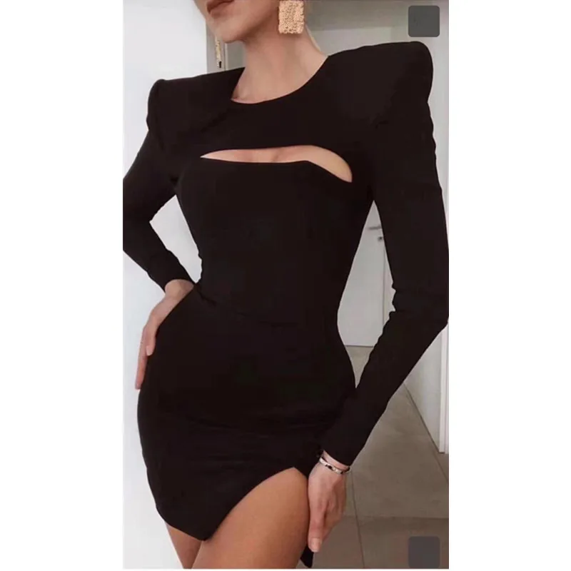 Новинка 2019 Бандажное платье для женщин Vestido Черное вечернее знаменитостей