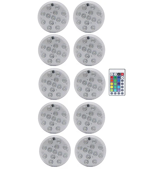 13Pcs 16-Color LED Diving Type With Magnet And Suction Cup IP68 Waterproof Outdoor Pond Underwater Wwimming Pool Night Light 1 controller 10light