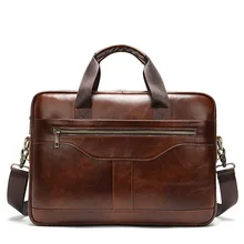 Мужская деловая сумка-портфель из натуральной кожи, 14 дюймов, Офисная Сумка-тоут для ноутбука, мужская сумка, мужская сумка-мессенджер из воловьей кожи, 8824