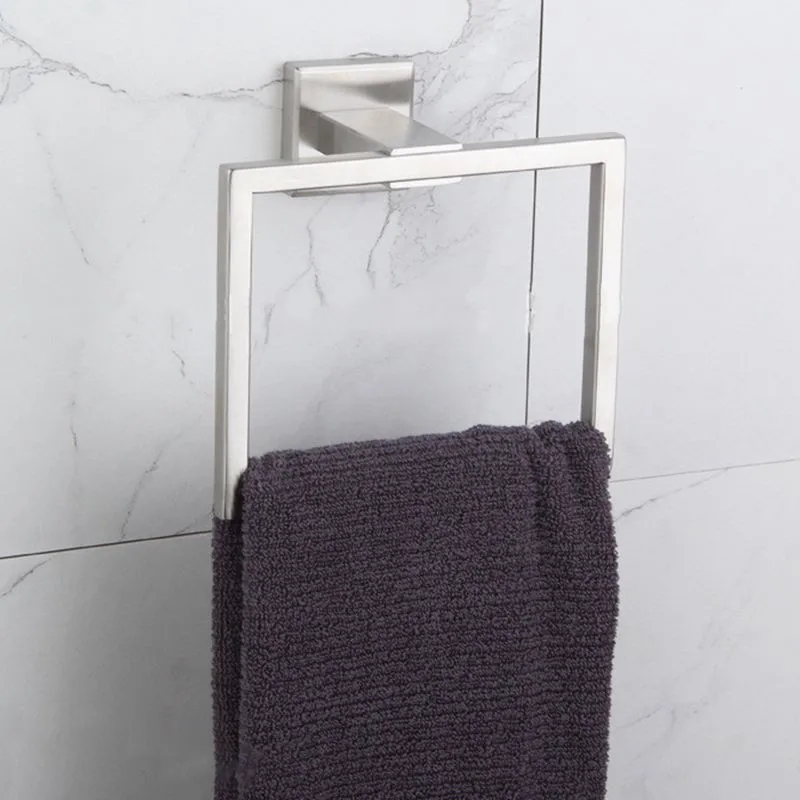 Ванная квадратное кольцо для полотенец держатель из нержавеющей стали вешалка для полотенец Настенный Европейский стиль хромированная матовая вешалка для полотенец ZXY1030