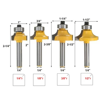

1/4inch Shank Router Bit Forming 1/2 3/8 1/4 1/8inch Workshop Business Home Garden Supplies
