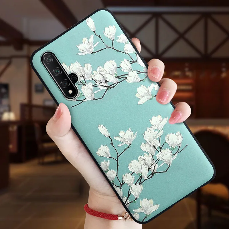 Объемный цветок чехол с тиснением для huawei y9 y6 y7 p10 p20 p30 lite рro mate10 20 30 honor 20 10i 9x 8x p smart чехол из мягкого ТПУ