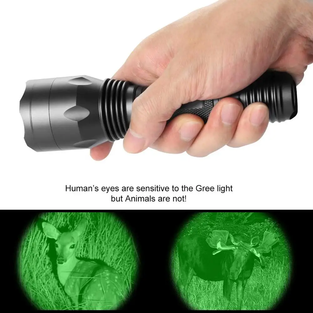 ANEKIM XPE2 светодиодный зеленый/красный/синий флэш-светильник супер яркий флэш-светильник походный светильник охотничий светильник водонепроницаемый аккумулятор 18650