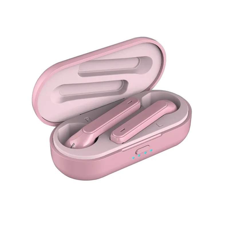 Pink Kowkaka TWS 5,0 сенсорное управление FreeBud беспроводные Bluetooth наушники с двойным микрофоном шумоподавление мини-вкладыши для iPhone Xiaomi - Цвет: Pink
