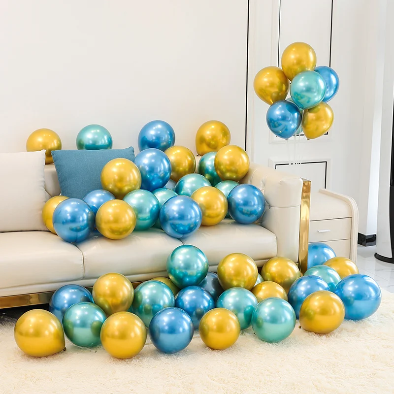 5 дюймов металлический шар с днем рождения поставки золотые серебряные шарики для свадебного украшения Globos 50 шт Гелиевый шар - Цвет: blue green golden