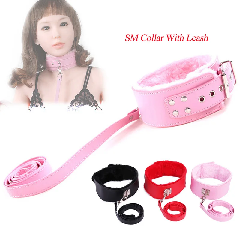 Pink Girl Toy. Leather Collar