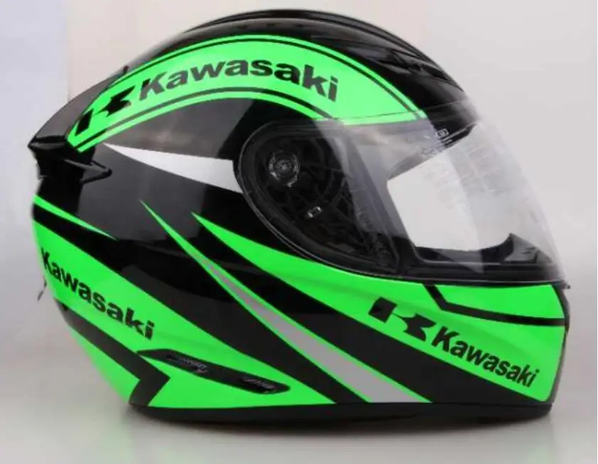 Мотоциклетный Профессиональный гоночный шлем для Kawasaki классический зеленый мужской/женский мотоциклетный индивидуальный защитный шлем