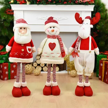 

Christmas Retractable Santa Claus Snowman Dolls Reindeer Toys Long Leg Dolls Kerst Decoratie Navidad Decoraciones Para El Hogar