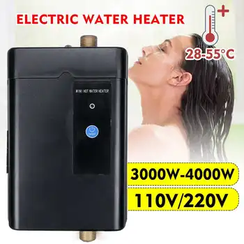 

3000W 110V/220V Electric Water Heaters Stainless Steel Instant Tankless Water Heating Temp LCD Heating Shower Universally