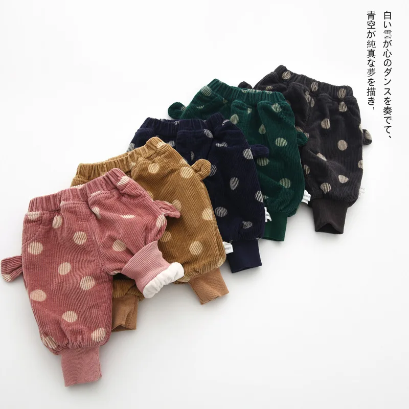 Newborn Retail New Winter Kids Clothing Boys Girl Infant Fashion Dot Bottom Harem Pants Leggings Trousers Children PP Pants