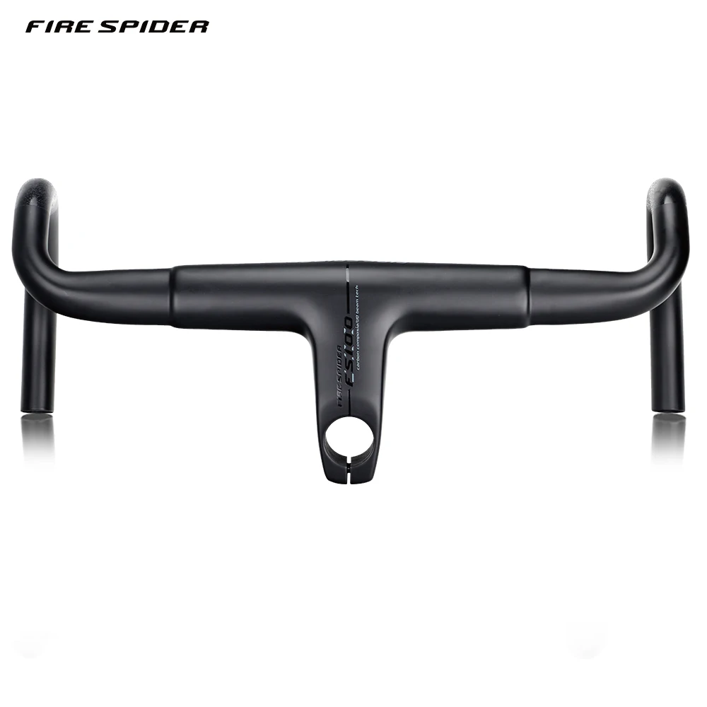 US $241.70 FS100 Full Carbon Fiber Integrated Road Bicycle Handlebar OD2 286mm 318mm Bike Handle Bent bars with stem